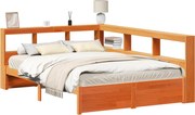 vidaXL Pat bibliotecă cu headboard 2 pcs Maroniu cerat 200 x 150 cm