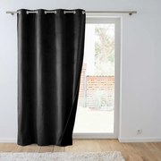 Draperie neagră termoizolantă din catifea 140x260 cm Polarchic – douceur d'intérieur