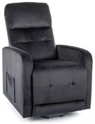 Scaun reclinabil Lennox II Velvet, negru