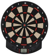 HOMCOM Țintă Electronică Darts, 6 Săgeți, Panou Scor Digital, 44x39.5x2.2cm, Negru, pentru Divertisment Acasă | Aosom Romania