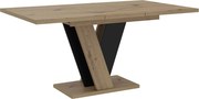 Masă lemn masiv Dining extensibilă BellaVista 120/160x90 cm Negru Artizanal