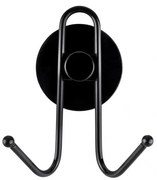 Cuier dublu Black Wall, otel, 9.5x7.3x4.5 cm