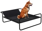 PawHut Pat înalt pentru câini animale de companie cu tetieră material micro-perforat 106 x 81 x 33 cm negru | Aosom Romania
