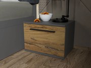 Set noptiere Gri cu usa Flagstaff Oak