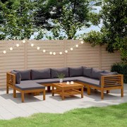 vidaXL Set mobilier grădină cu perne, 8 piese, lemn masiv acacia