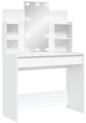 Masa de toaleta cu LED-uri albe, 96x40x142 cm