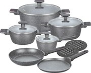 Se oale si tigai Klausberg KB 7832, 12 piese, Acoperire marmura, Inductie, Gri