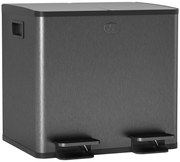 HOMCOM Coș de bucătărie dublu, 2 x 20L, cu pedală, capac cu închidere moale, găleți interioare detașabile, rezistent la amprente, Argintiu | Aosom Romania