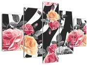 Tablou cu trandafiri înfloriți (150x105 cm)
