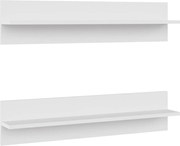 vidaXL Rafturi de perete, 2 buc., alb, 80x11,5x18 cm, PAL