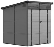 Outsunny Șopron pentru Grădină din Plastic cu Ferestre și Orificii de Ventilație, 190x191x215 cm, Gri Deschis | Aosom Romania