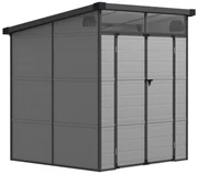 Outsunny Șopron pentru Grădină din Plastic cu Ferestre și Orificii de Ventilație, 190x191x215 cm, Gri Deschis | Aosom Romania