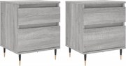 vidaXL Noptiere, 2 buc., gri sonoma, 40x35x50 cm, lemn compozit