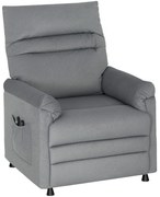 HOMCOM Fotoliu Relaxant Electric de Masaj și Încălzire cu Suport pentru Picioare, Silențios, Reclinabil 150° în Catifea Prietenoasă cu Animalele cu Funcție de Memorare, 2 Telecomenzi pentru Sufragerie, Gri | Aosom Romania