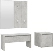 vidaXL Set de mobilier pentru hol, gri beton, lemn prelucrat