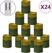 vidaXL Lumânări LED fără flacără cu telecomandă 24 buc. alb cald