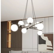 Lustră pe cablu ESSA 8xE14/10W/230V negru/alb