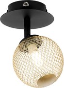 Spotlight negru cu auriu reglabil - Athens Wire