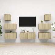 vidaXL Set dulapuri TV, 7 piese, stejar sonoma, lemn prelucrat