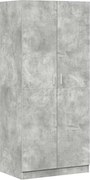 vidaXL Șifonier, gri beton, 80x52x180 cm, lemn prelucrat