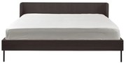Pat matrimonial negru cu aspect de lemn de stejar 180x200 cm Wrap – Bonami Selection