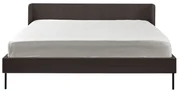 Pat matrimonial negru cu aspect de lemn de stejar 180x200 cm Wrap – Bonami Selection