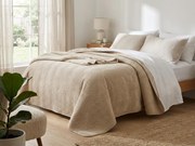 Cuvertura de pat bej din catifea ARROW VELVET Dimensiune: 200 x 220 cm