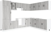 vidaXL Set de dulapuri de bucătărie 14 piese „Kalmar” lemn Sonoma gri