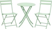Outsunny Set de Mobilier de Grădină pentru 2 Persoane Masă Bistrou cu 2 Scaune pentru Curte Grădină Pliabil Verde | Aosom Romania