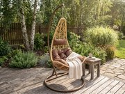 Scaun suspendat galben AMAZONIA cu suport