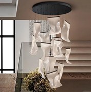 Lustra casa scarii XL cu 13 pendule LED si telecomanda Velos negru