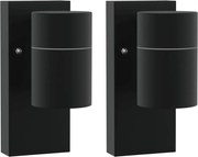 vidaXL Lumină de perete pentru exterior 2 pcs Negru 6,5 x 10,5 x 16 cm