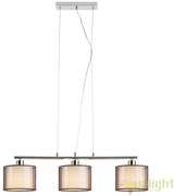Lustra cu 3 pendule design modern, finisaj crom/ maro, Anastasia 2630 RX