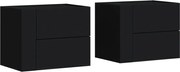 vidaXL Noptiere de perete, 2 buc., negru, 45x30x35 cm