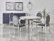 Masă de sufragerie Regino (marmură albă + argintiu) (pentru 4 persoane). Promo -6%. 1092405