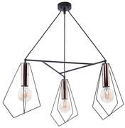 Jupiter 1666 - Lustră pe cablu KAIR 3xE27/60W/230V negru/cupru