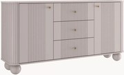 Comodă cu sertare Vesper 160 cm - cașmir / mânere aurii / picioare sferice
