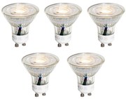 Set de 5 becuri LED GU10 50mm clare 3W 230 lm 2700K