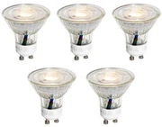 Set de 5 becuri LED GU10 50mm clare 3W 230 lm 2700K