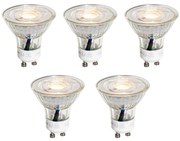 Set de 5 becuri LED GU10 clare de 50 mm 3W 230 lm 2700K