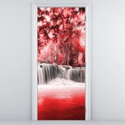 Fototapeta pentru ușă - cascada roșie (95x205cm)