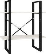 vidaXL Bibliotecă cu 2 rafturi, alb ,60x30x70 cm, lemn masiv de pin