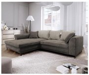 Colțar extensibil LAGOA, în L, cu spațiu de depozitare, pe partea stângă, taupe/gri