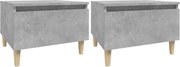 vidaXL Mese laterale, 2 buc., gri beton, 50x46x35 cm, lemn compozit