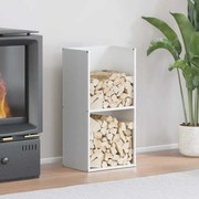 vidaXL Suport pentru lemne de foc alb 40x30x80 cm Oțel laminat la rece