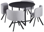Set sufragerie 4+1 Babeth (negru + gri deschis). 1065325