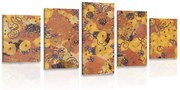 Tablou 5-piese abstract inspirat de G. Klimt