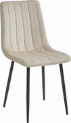 OFERTA Scaun de catifea bej LAVA cu picioare negre calitate II