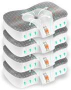 PACHET 4 PERNE CERVI-SAN DUO, pernă ortopedică cervicală, din spumă cu memorie, două înălțimi, Alb/Gri