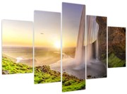 Tablou - Seljalandsfoss din spatele peșterii (150x105 cm)